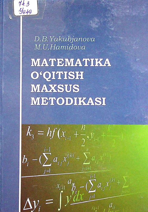 Matematika o'qitish maxsus metodikasi