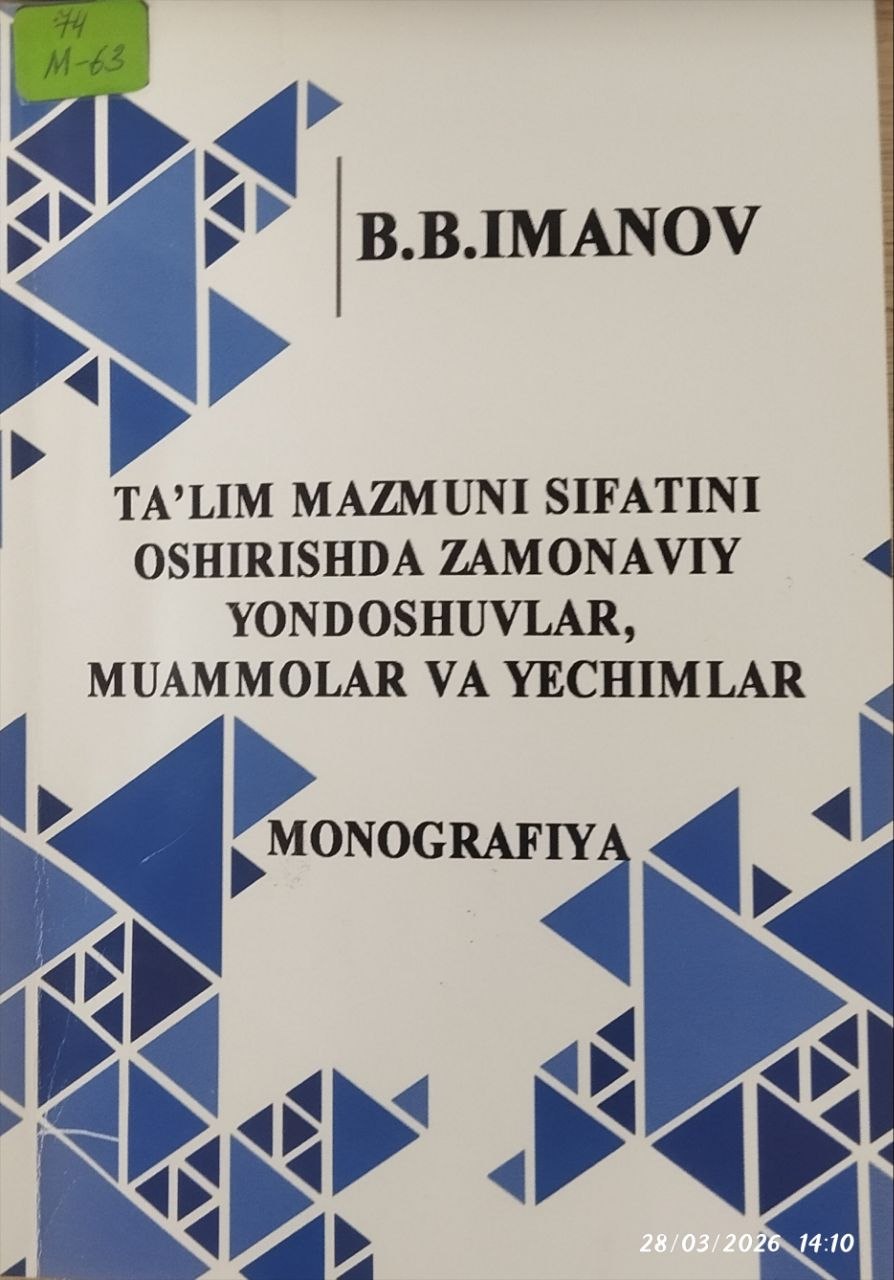 Ta'lim mazmuni sifatini oshirishda zamonaviy yondashuvlar