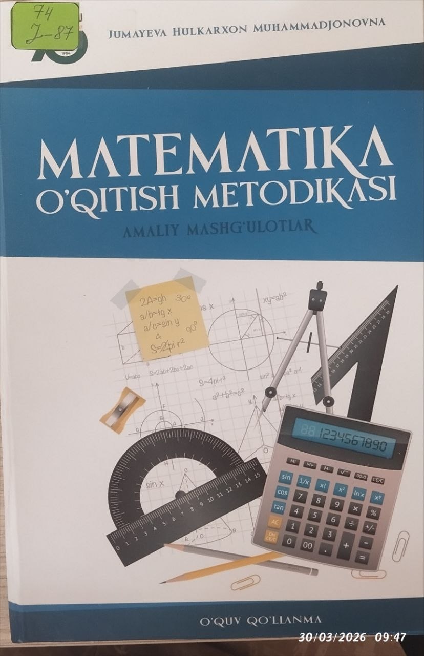 Matematika o'qitish metodikasi amaliy mashg'ulotlar