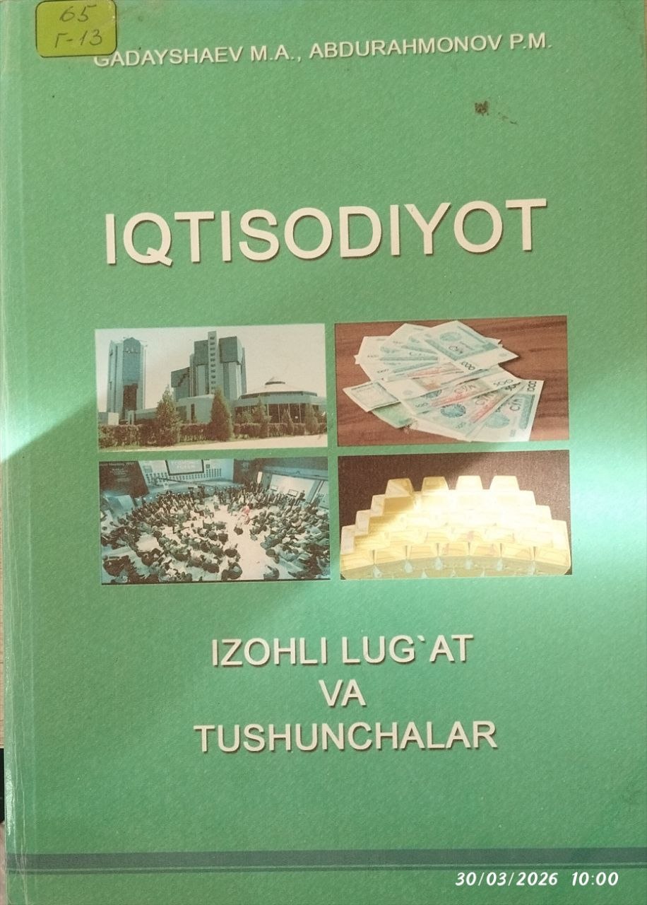 Iqtisodiyot izohli lugat va tushunchalar.