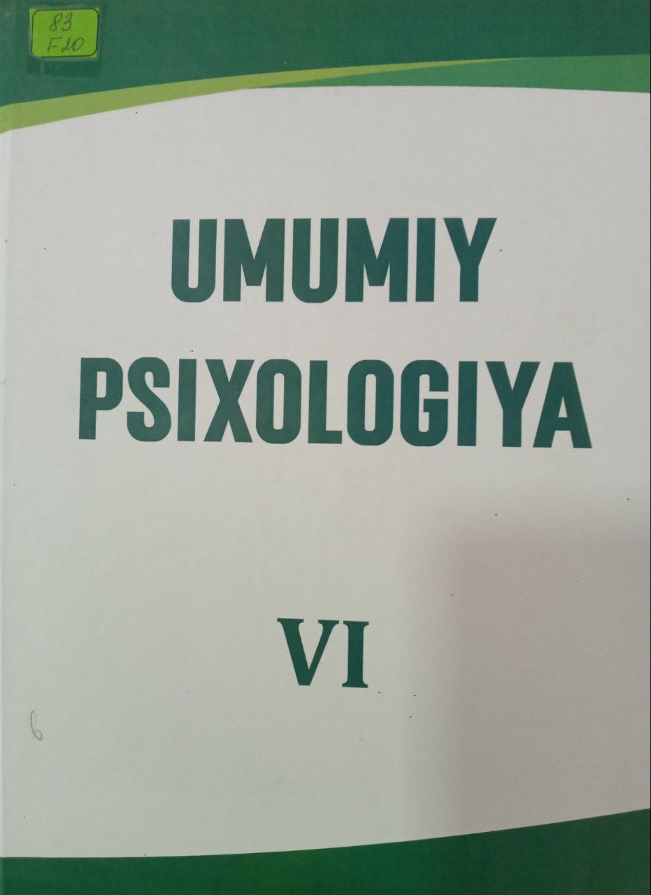 Umumiy Psixologiya VI-qism