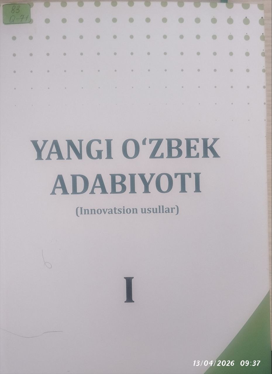 Yangi o'zbek adabiyoti I