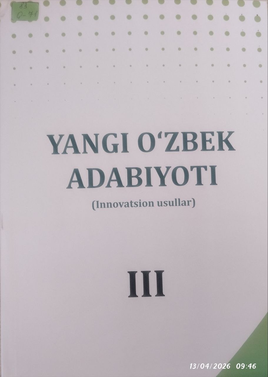 Yangi o'zbek adabiyoti III