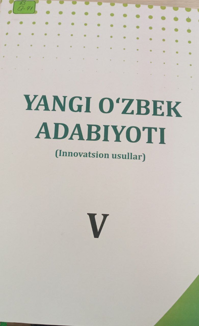 Yangi o'zbek adabiyoti V