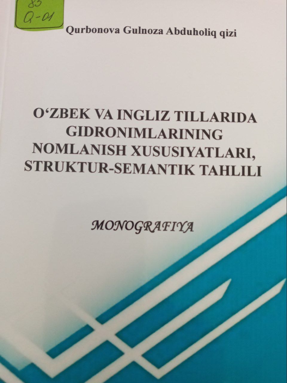 O'zbek va ingliz tillarida gidronimlarning nomlanish xususiyatlari,struktur-semantik tahlili