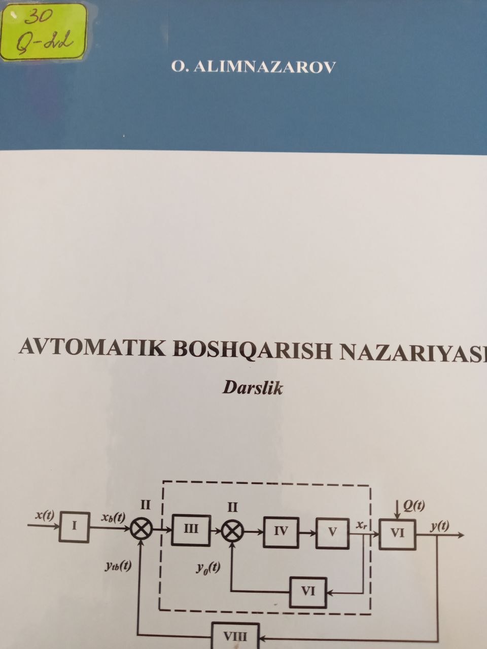 Avtomatik boshqarish nazariyasi.