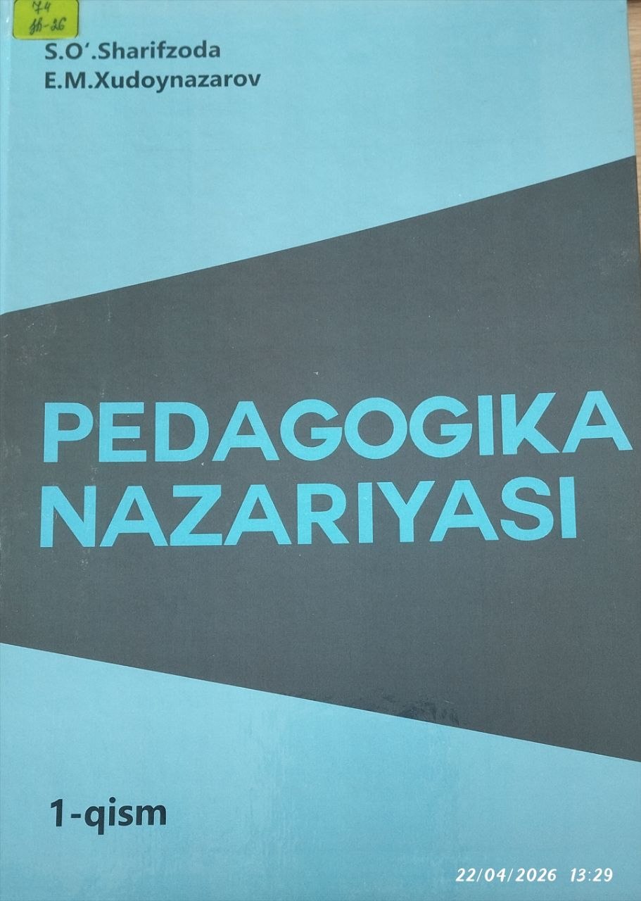 Pedagogika nazariyasi1-qismi