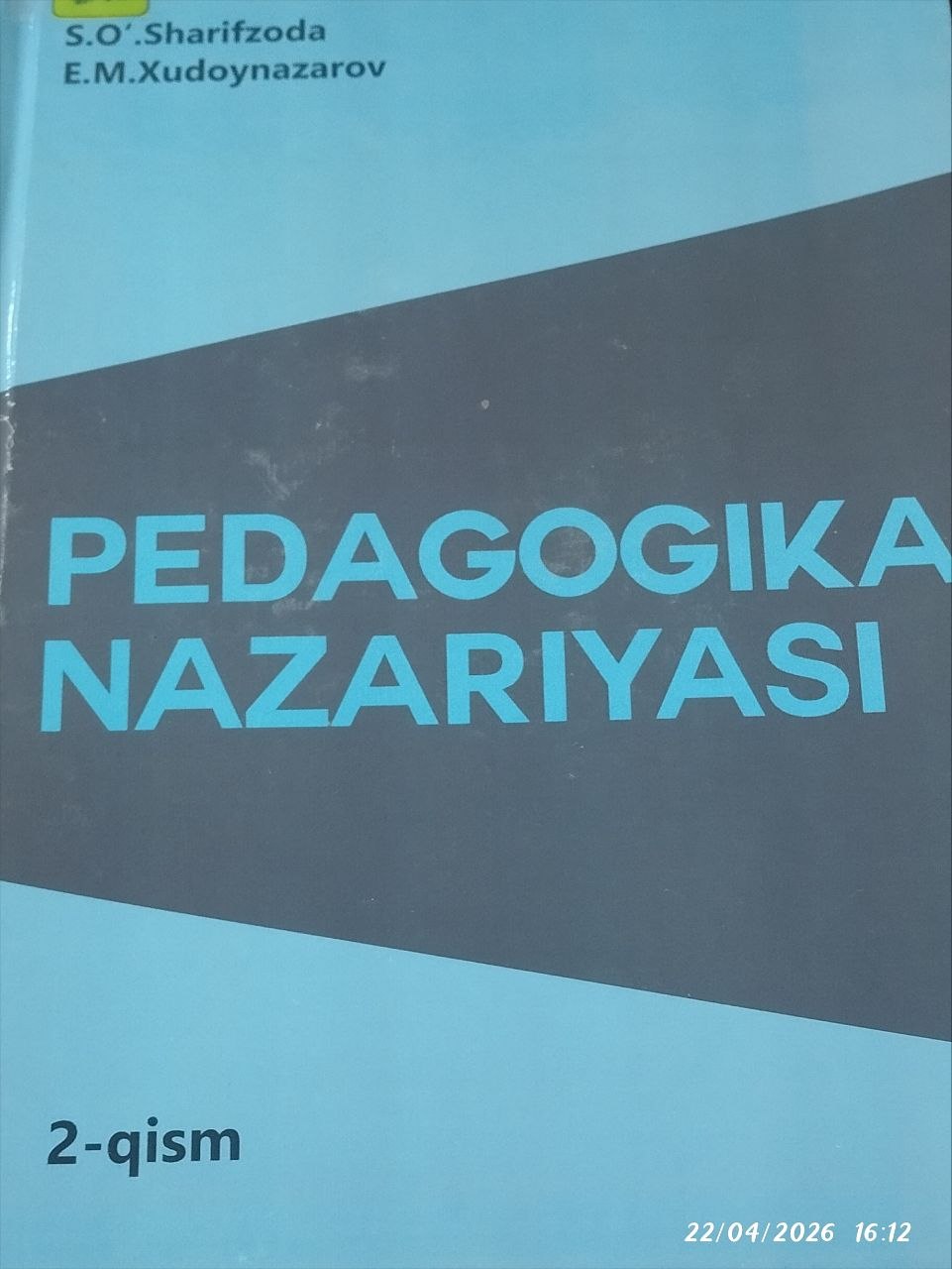 Pedagogika nazariyasi 1-qism