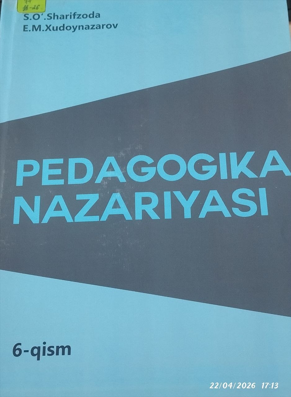Pedagogika nazariyasi 6-qism