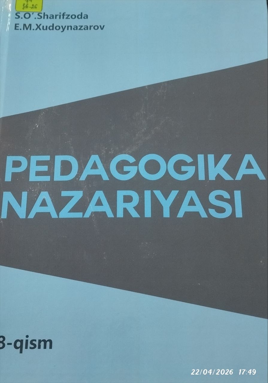 Pedagogika nazariyasi 8-qism