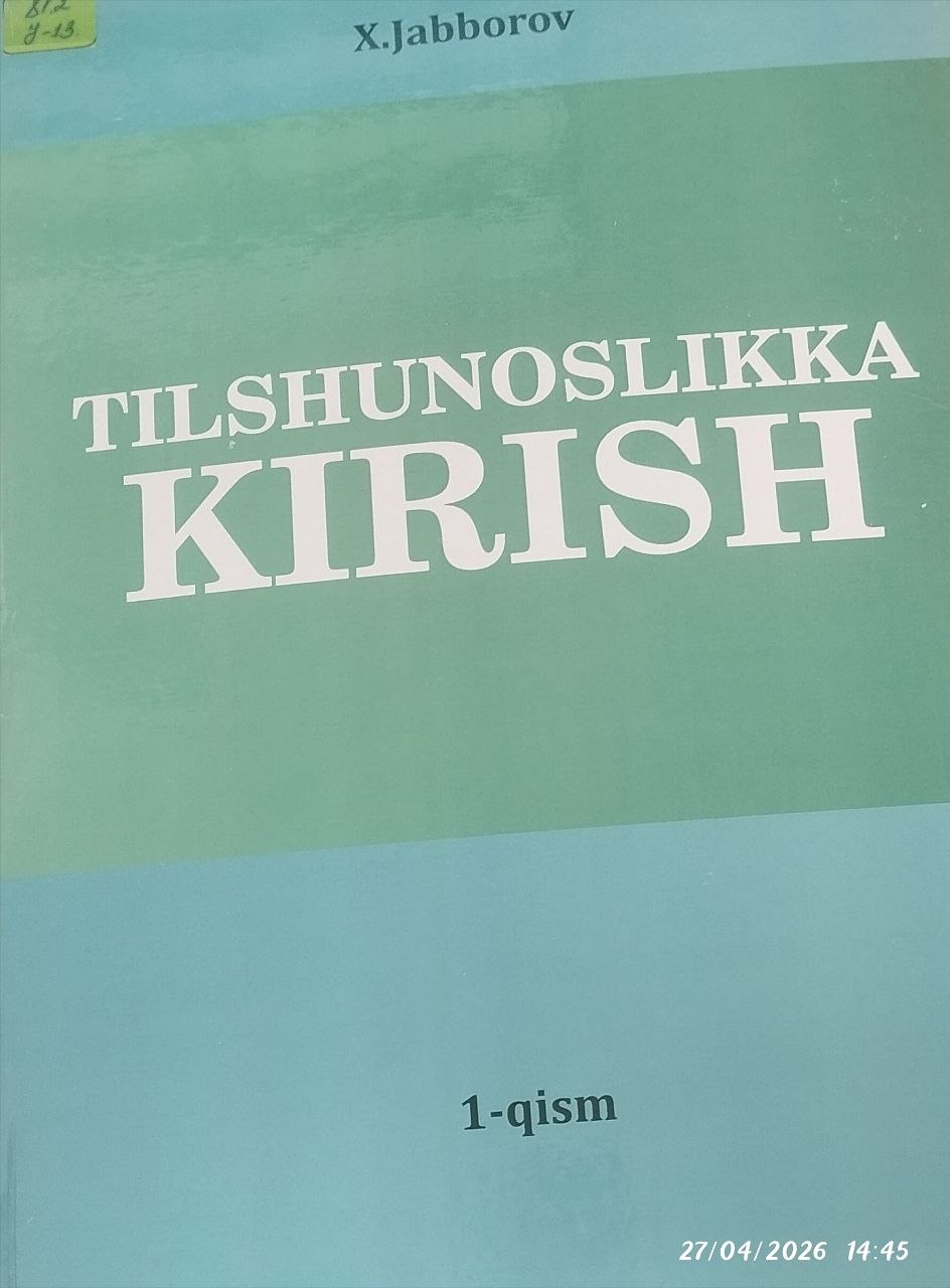 Tilshunoslikka KIRISH 1- qism