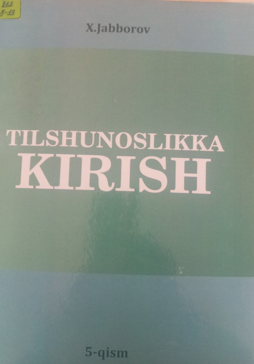 Tilshunoslikka KIRISH 5-qism