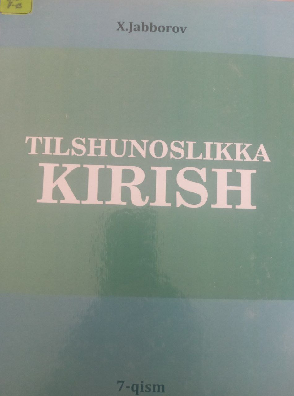 Tilshunoslikka KIRISH 7-qism
