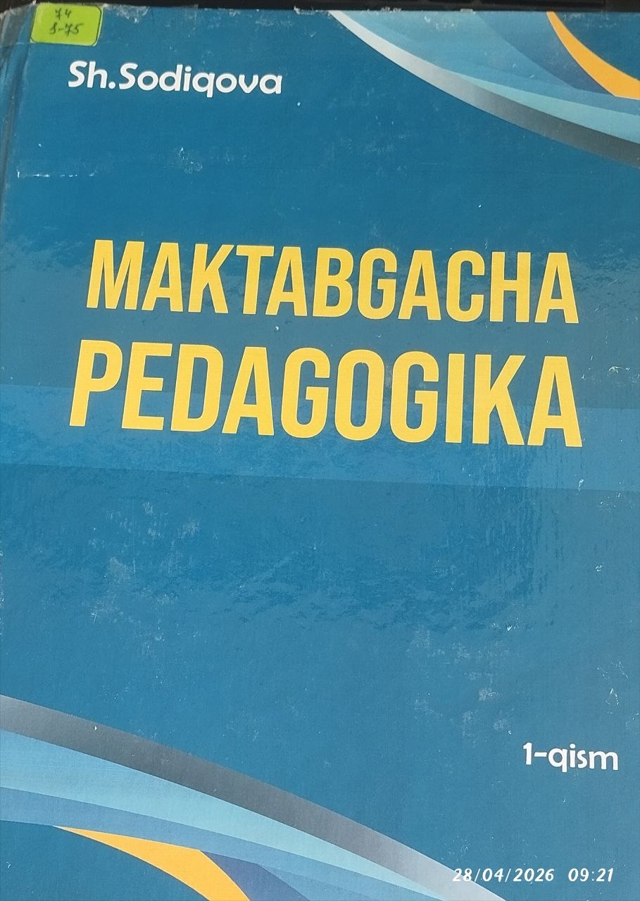 Maktabgacha pedagogika 1-qism