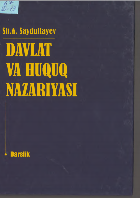 Davlat va huquq nazariyasi