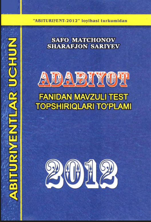 Adabiyot fanidan mavzuli topshiriqlar to'plami