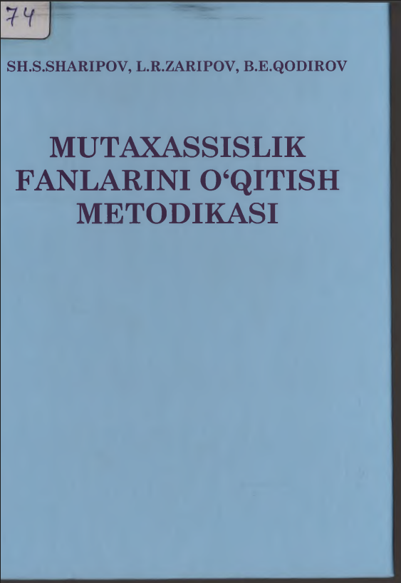 Mutaxassislik fanlarini  o'qitish metodikasi